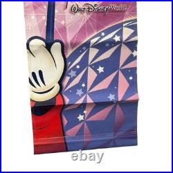 Disney Original 100 Years Of Magic Theme Park Vinyl Light Post Banner 4' Vtg