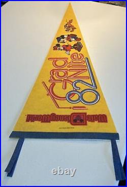 Disney Park Exclusive 1982 Grad Nite Pennant Banner Flag Mickey Minnie Pluto
