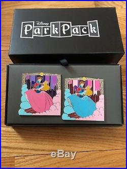 Disney Park Pack Jumbo Pin Set Sleeping Beauty Aurora Pink & Blue Dress LE 500