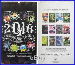 Disney Parks 2016 Theme Park Attraction 12-Poster Calendar 18x12 NEW