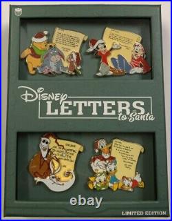 Disney Parks 2021 Letters to Santa 5 Pin Set LE 1000 -Stitch Santa Jack Pooh