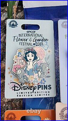Disney Parks 2023 Epcot Flower & Garden Festival 8 Pin Set LR LE and AP Pins
