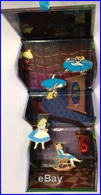 Disney Parks Alice in Wonderland 65th Down the Rabbit Hole Boxed 4 LE Pin Set