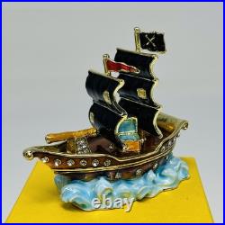 Disney Parks Arribas Brothers Pirate Ship Jeweled Trinket Box New