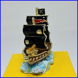 Disney Parks Arribas Brothers Pirate Ship Jeweled Trinket Box New