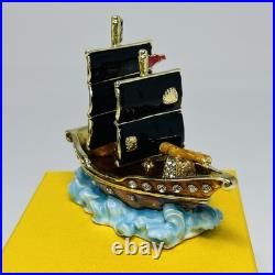 Disney Parks Arribas Brothers Pirate Ship Jeweled Trinket Box New