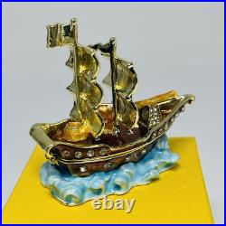 Disney Parks Arribas Brothers Pirate Ship Jeweled Trinket Box New
