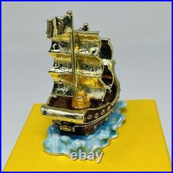 Disney Parks Arribas Brothers Pirate Ship Jeweled Trinket Box New