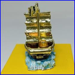 Disney Parks Arribas Brothers Pirate Ship Jeweled Trinket Box New