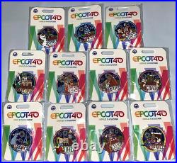 Disney Parks Epcot 40th Anniversary Complete Pin Set of 11 World Showcase Lands