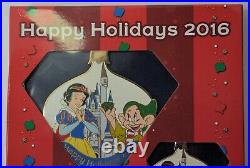 Disney Parks Happy Holidays 2016 Snow White Dopey Jumbo Trading Pins New