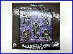 Disney Parks Haunted Mansion 2016 Lock and Key Dangle 5 Pin Box Set LE Halloween