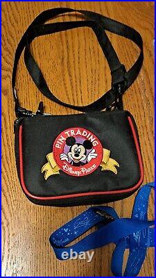 Disney Parks Mickey Mouse Collectors Pin Huge Lot Carrying Case Lanyard Pins