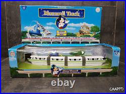Disney Parks Monorail Train & Track Bundle Green 4 Piece Die-Cast Metal Toy Set