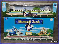 Disney Parks Monorail Train & Track Bundle Green 4 Piece Die-Cast Metal Toy Set