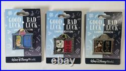 Disney Parks Pin lot-Good Luck Bad Luck LE 1000 3 different slider pins