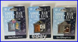 Disney Parks Pin lot-Good Luck Bad Luck LE 1000 3 different slider pins