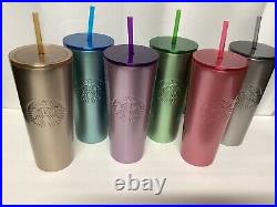 Disney Parks Starbucks 4 Theme Park Collector Metal Tumblers 2023 New Set 6