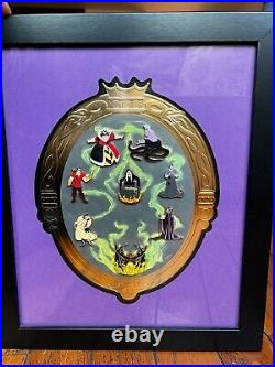 Disney Parks Villains Mirror Framed Pin Set