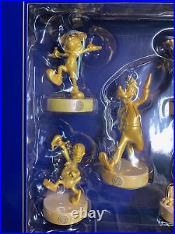 Disney Parks Wdw 50th Anniversary Gold Ornament Set Fab 5 Mickey/minnie Bnib