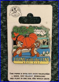 Disney Pin Chip And Dale Pumpkin Epcot Living With The Land Boat Ride Pins Set