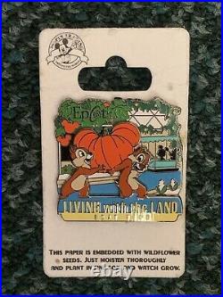 Disney Pin Chip And Dale Pumpkin Epcot Living With The Land Boat Ride Pins Set