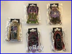 Disney Pin DSSH DSF Villains Stained Glass Window 5 Pins LE 200