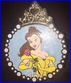 Disney Pin Le 125 Ring Belle Beauty And The Beast Medallion Pearl Rare Princess
