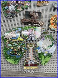 Disney Pin Map Cast Member Exclusive Epcot MGM Magic And Animal Kingdom Plus