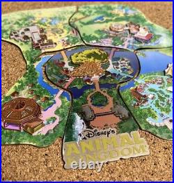 Disney Pin Set WDW Cast Member Atlas Animal Kingdom Park Puzzle Map Jumbo LE3000