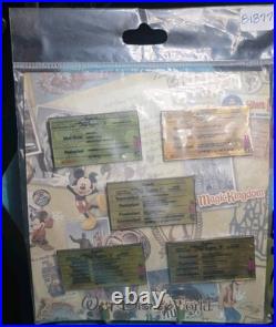 Disney Pin WDW 40th Anniversary Retro Ticket Book Booster Set A B C D E 81877