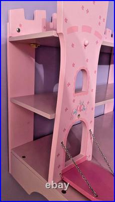 Disney Pink Princess Castle Theme Wall 3 Shelf Cinderella Sleeping Beauty Belle