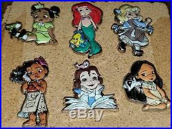 Disney Pins Animators Collections Complete Set Ariel Belle Moana Tianna & More