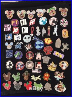 Disney Pins & Bag Older Lanyard, Hidden Mickey, Rare, Cast & Rack Lot of 297