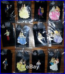 Disney Pins Lot of 12 Princesses & Princes from WDW Princess Ball 2002 NEW LE