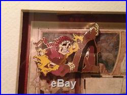 Disney Pirates Of The Caribbean Framed Pin Set Rare With Cov
