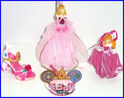 Disney Princess Aurora Shoe Mouse Hat Gown Figurine Ornament Theme Parks