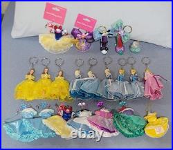 Disney Princess Key Holder Set 21 Pcs Elsa Ariel Belle Cinderella Used Japan