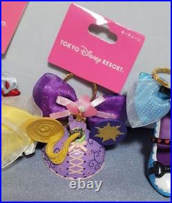 Disney Princess Key Holder Set 21 Pcs Elsa Ariel Belle Cinderella Used Japan