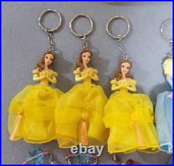 Disney Princess Key Holder Set 21 Pcs Elsa Ariel Belle Cinderella Used Japan