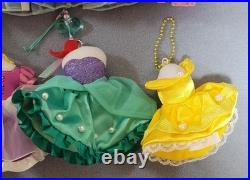 Disney Princess Key Holder Set 21 Pcs Elsa Ariel Belle Cinderella Used Japan