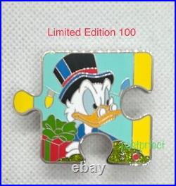 Disney Rare LE 100 Puzzle Pin Chaser Scrooge McDuck Holiday Xmas Mystery 2023