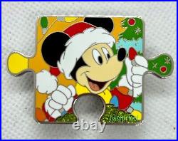 Disney Rare LE 350 Puzzle Complete 10 Pin Set Mickey Holiday Xmas Mystery 2023