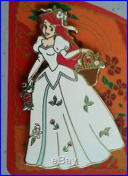 Disney Shopping MOC LE 1000 Princess Garden Card Ariel Belle Auroura 5 Pin Set