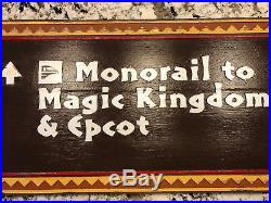Disney Sign Prop Polynesian Resort Tiki Monorail Magic Kingdom Vintage UNIQUE