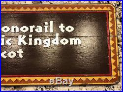 Disney Sign Prop Polynesian Resort Tiki Monorail Magic Kingdom Vintage UNIQUE