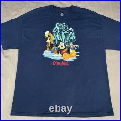 Disney Splash Mountain'Yer Gonna Git Wet' Y2K Theme Park T Shirt Blue 2XL EUC