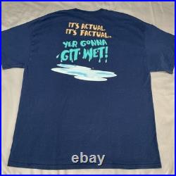 Disney Splash Mountain'Yer Gonna Git Wet' Y2K Theme Park T Shirt Blue 2XL EUC