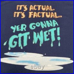 Disney Splash Mountain'Yer Gonna Git Wet' Y2K Theme Park T Shirt Blue 2XL EUC