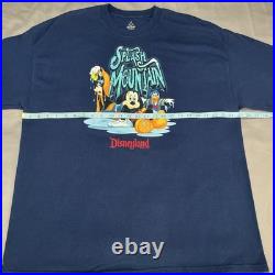 Disney Splash Mountain'Yer Gonna Git Wet' Y2K Theme Park T Shirt Blue 2XL EUC